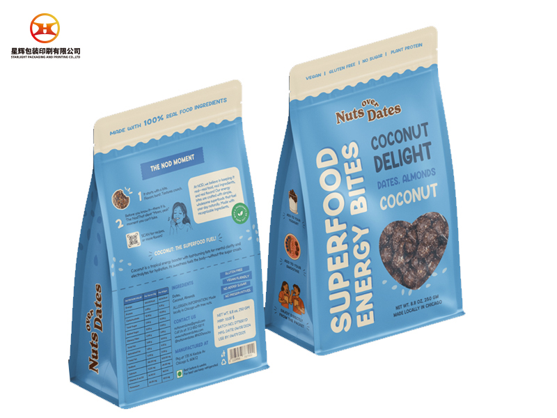 Back octagonal sealing bag