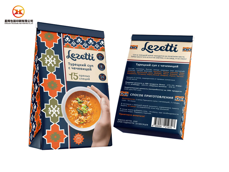 Back octagonal sealing bag