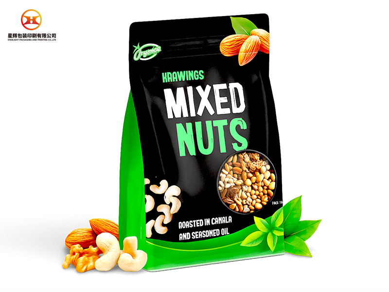 Back octagonal sealing bag